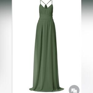 NWT Amsale Nouvelle Bridesmaid Joy Olive Green Maxi Dress
